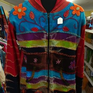 Hand Stitched Multi color Nepal Hippie Jacket